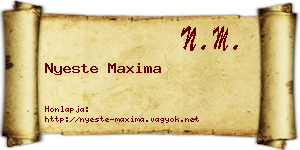 Nyeste Maxima névjegykártya